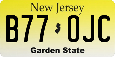 NJ license plate B77OJC