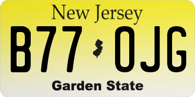 NJ license plate B77OJG