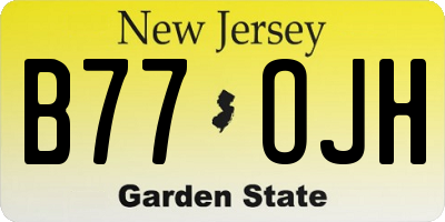 NJ license plate B77OJH