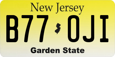 NJ license plate B77OJI