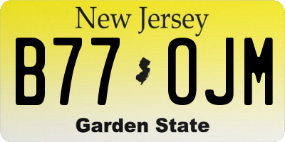 NJ license plate B77OJM
