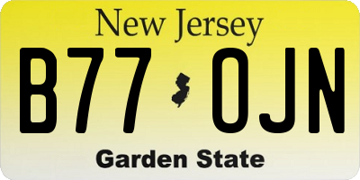 NJ license plate B77OJN