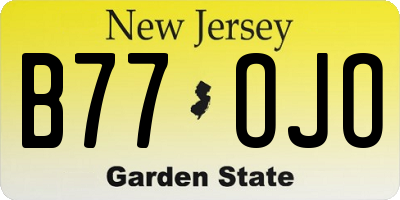 NJ license plate B77OJO