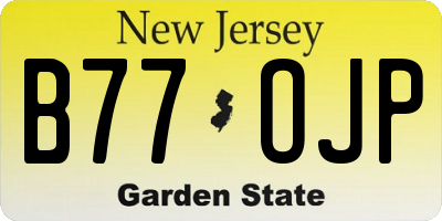 NJ license plate B77OJP