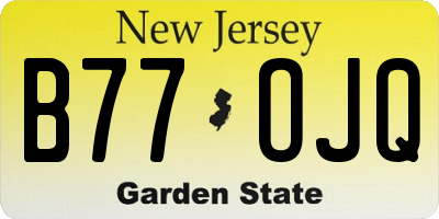 NJ license plate B77OJQ