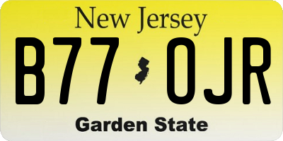 NJ license plate B77OJR