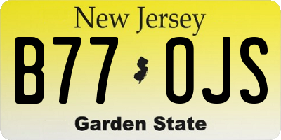 NJ license plate B77OJS