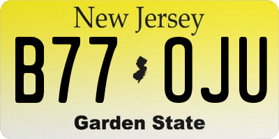 NJ license plate B77OJU