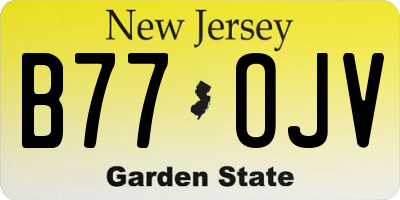 NJ license plate B77OJV