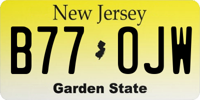 NJ license plate B77OJW