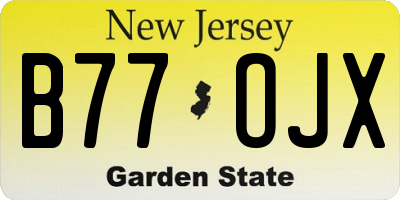 NJ license plate B77OJX
