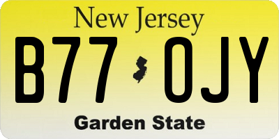 NJ license plate B77OJY