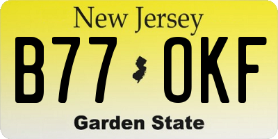 NJ license plate B77OKF