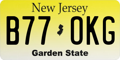 NJ license plate B77OKG
