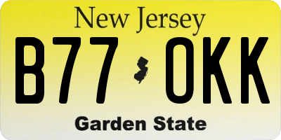 NJ license plate B77OKK