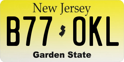 NJ license plate B77OKL