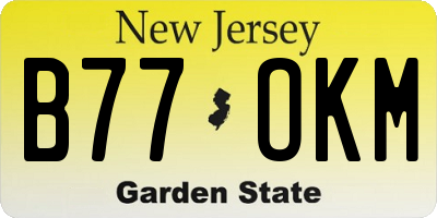 NJ license plate B77OKM