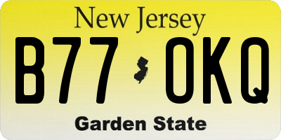 NJ license plate B77OKQ