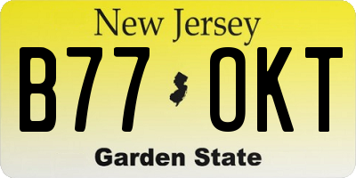 NJ license plate B77OKT