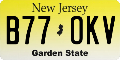 NJ license plate B77OKV