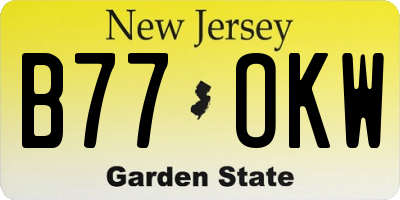 NJ license plate B77OKW