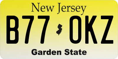 NJ license plate B77OKZ