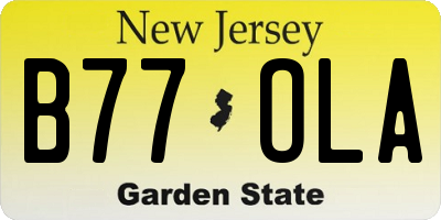 NJ license plate B77OLA