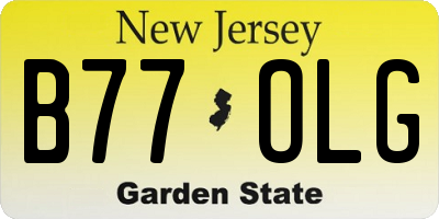 NJ license plate B77OLG