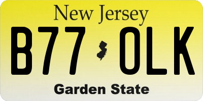 NJ license plate B77OLK