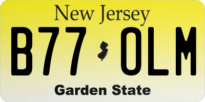 NJ license plate B77OLM