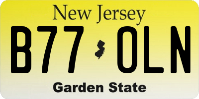 NJ license plate B77OLN