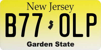 NJ license plate B77OLP