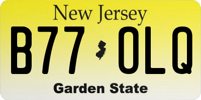 NJ license plate B77OLQ