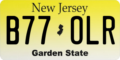 NJ license plate B77OLR