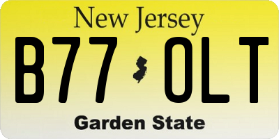 NJ license plate B77OLT