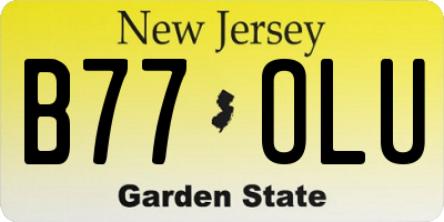 NJ license plate B77OLU