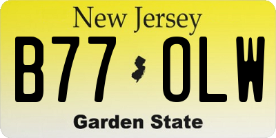 NJ license plate B77OLW