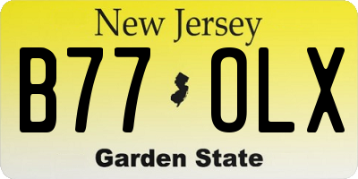 NJ license plate B77OLX