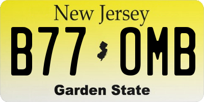 NJ license plate B77OMB