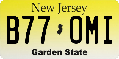 NJ license plate B77OMI