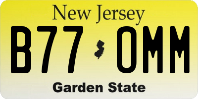 NJ license plate B77OMM