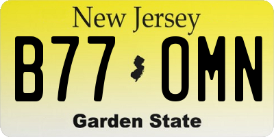 NJ license plate B77OMN
