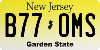 NJ license plate B77OMS