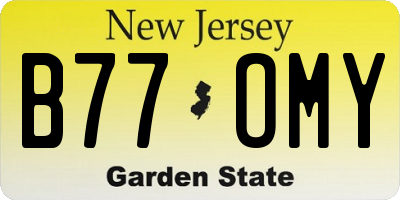 NJ license plate B77OMY