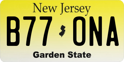 NJ license plate B77ONA