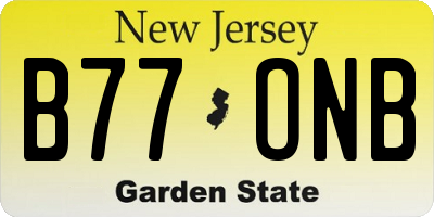 NJ license plate B77ONB