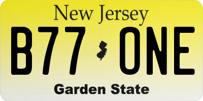NJ license plate B77ONE