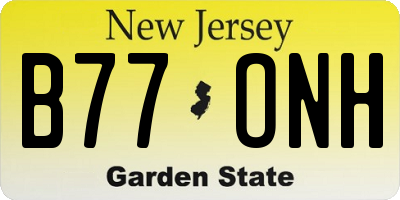 NJ license plate B77ONH