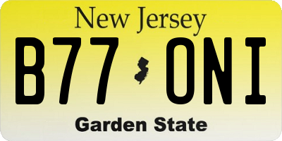 NJ license plate B77ONI