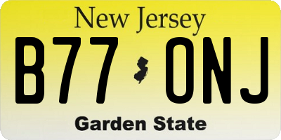 NJ license plate B77ONJ